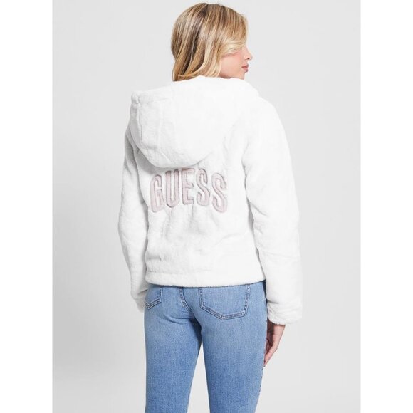 GUESS Women's Theoline Faux-Fur Jacket Size M - Picture 2 of 9